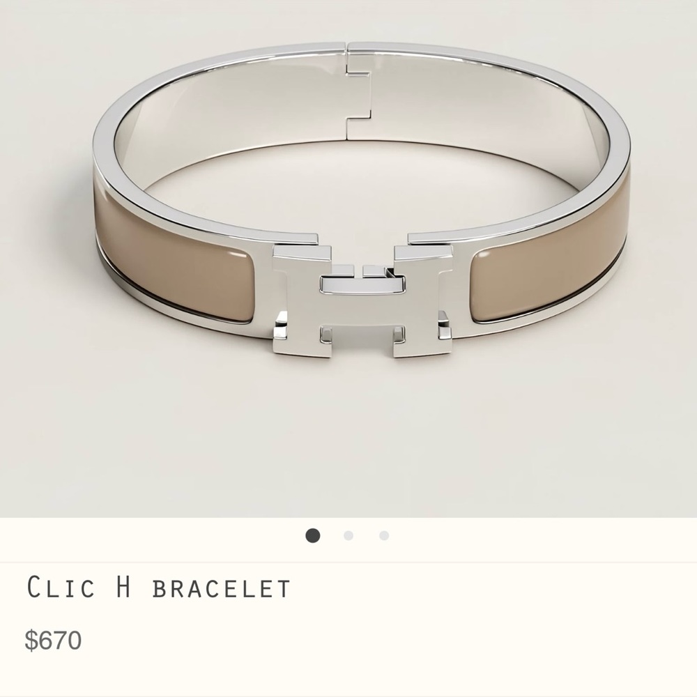 Hermēs CLIC H Bracelet - Marron Glacé